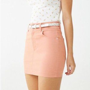 pink jean skirt